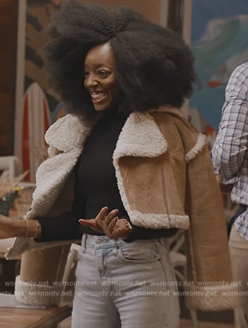 Veneta's suede sherpa jacket on Southern Charm