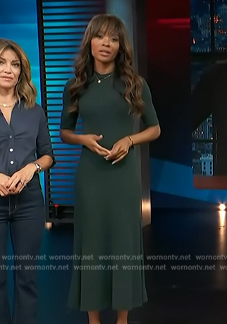 Zuri's green knit dress on Access Hollywood