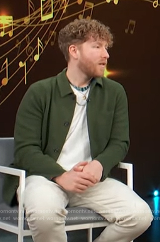 JP Saxe's green jacket on Access Hollywood