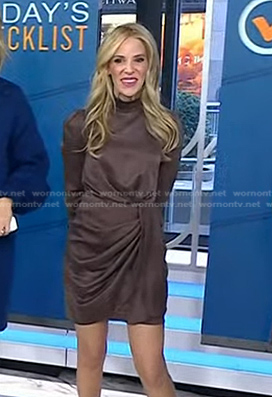 Dr. Marnie Nussbaum's brown draped mini dress on Today