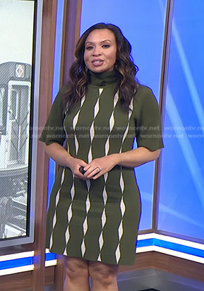 Adelle's green print turtleneck dress on Today