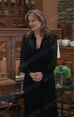 Alexis' sheer black shirt dress on General Hospital