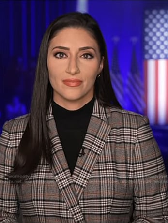 Allie Raffa's grey plaid blazer on NBC News Daily