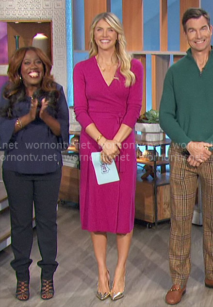 Amanda's magenta wrap dress on The Talk