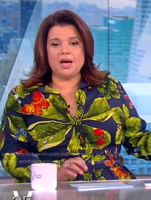 Ana's floral print belted dress on The View