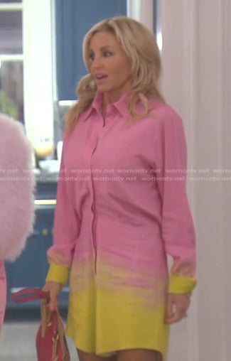 Camille's pink and yellow shirtdress on The Real Housewives of Beverly Hills