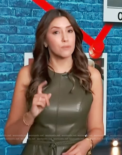 Camille Vasquez's green leather dress on Access Hollywood