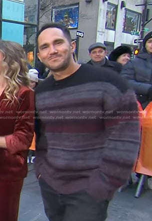 Carlos PenaVega's striped sweater on Today