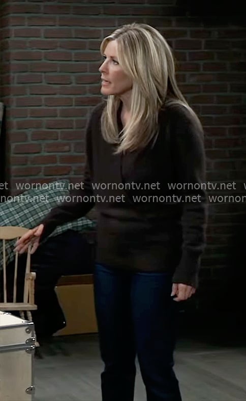 Carly's brown sweater on General Hospital