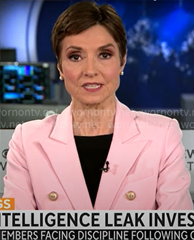 Catherine Herridge's light pink blazer on CBS Mornings
