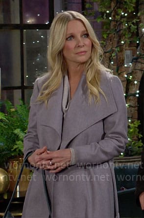 Christine's long grey coat on The Young and the Restless