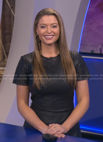 Dani's black laser cut leather dress on Good Morning America