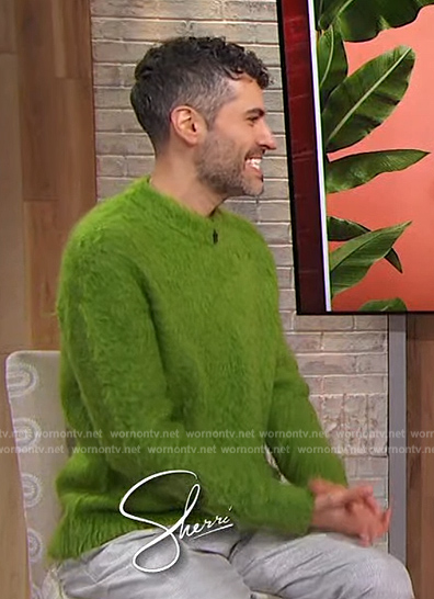 Danny Pellegrino's green mohair sweater on Sherri