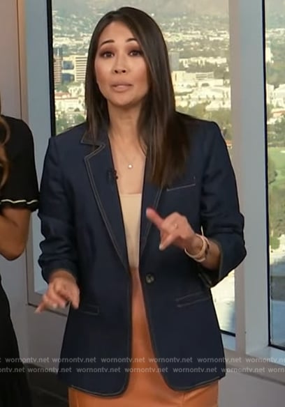 Diane Mizota's denim jacket on Access Hollywood
