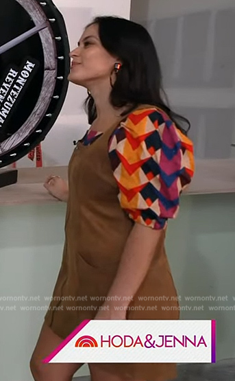 Donna Farizan's printed top and leather mini dress on Today