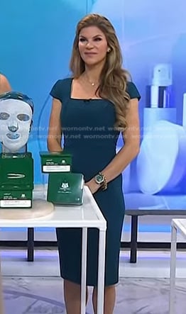 Dr. Dendy Engelman's teal green sheath dress on Today