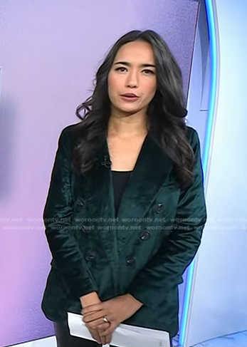 Emilie's green velvet blazer on Today