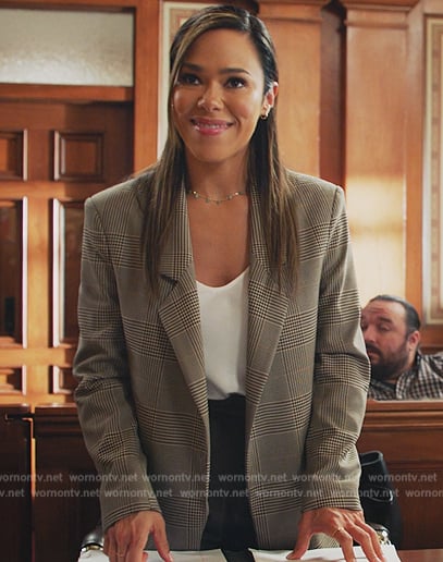 Emily's gray plaid blazer on All Rise