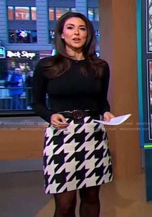Erielle's houndstooth skirt on Good Morning America