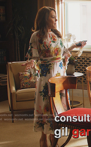 Floral print rufle dress on All Rise