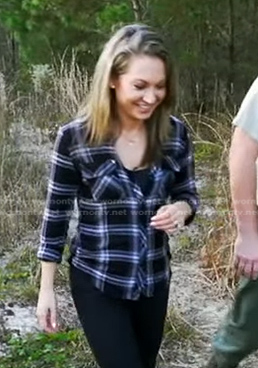 Ginger's black plaid flap pocket shirt on Good Morning America