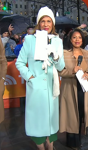 Hoda's aqua blue coat on Today