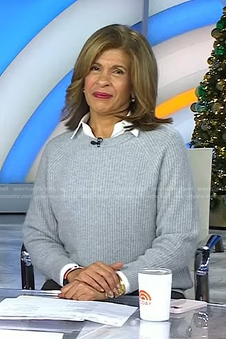 Hoda's grey ribbed sweater on Today