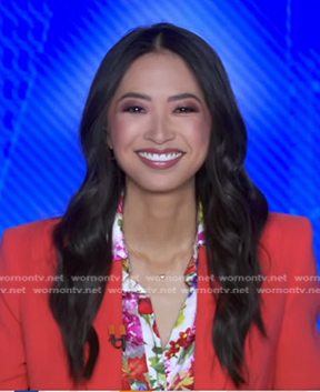 Jaclyn Lee's floral blouse on Good Morning America