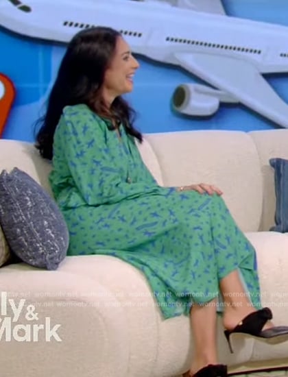 Jacqui Gifford's green floral print dress on Live with Kelly and Mark