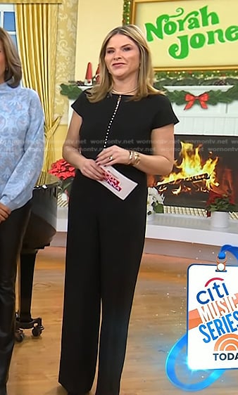 Jenna's black jumpsuit with pearls on Today