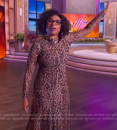Jennifer's leopard print maxi dress on The Jennifer Hudson Show