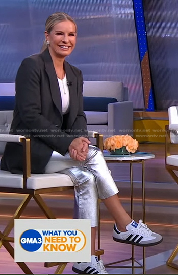 Jennifer's white striped sneakers on Good Morning America