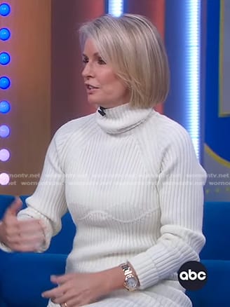 Jennifer's white ribbed turtleneck sweater dress on Good Morning America