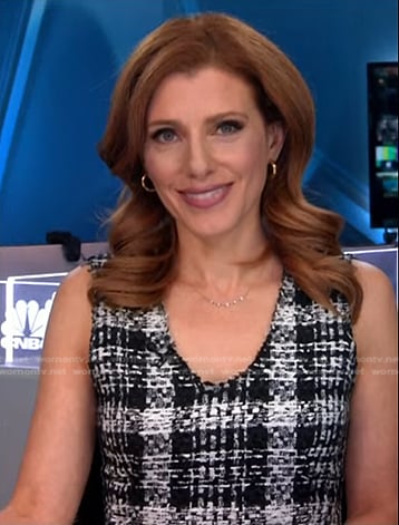 Julia Boorstin's plaid tweed dress on NBC News Daily