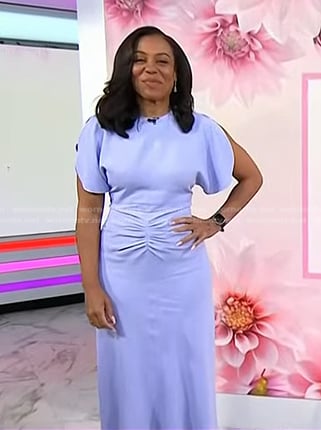 Karen Pittman's lilac gathered waist dress on Today