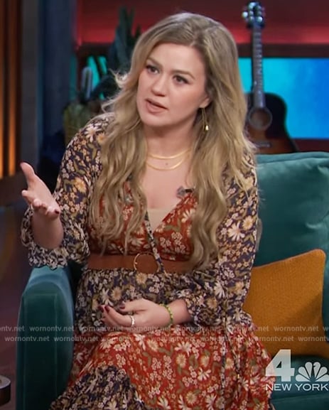 Kelly's floral print maxi dress on The Kelly Clarkson Show