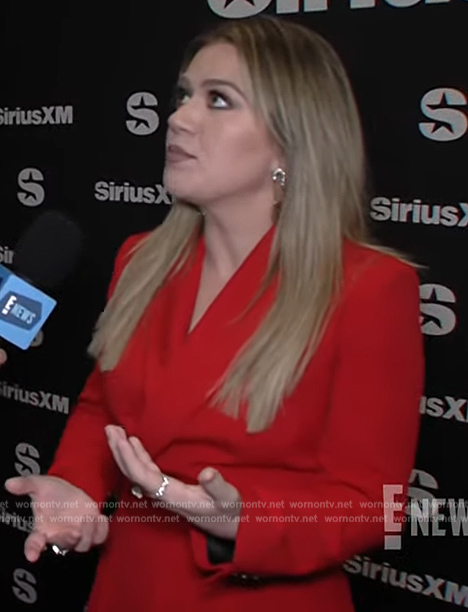 Kelly's red wrap jumpsuit on E! News