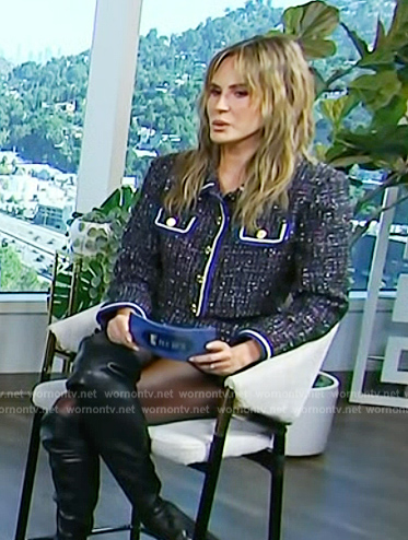 Keltie's black tweed cropped jacket on E! News