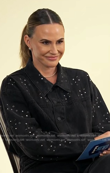 Keltie's black studded denim jacket by E! News