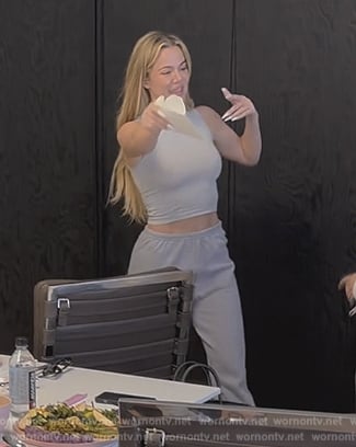 Khloe's gray tank top and sweatpants on The Kardashians