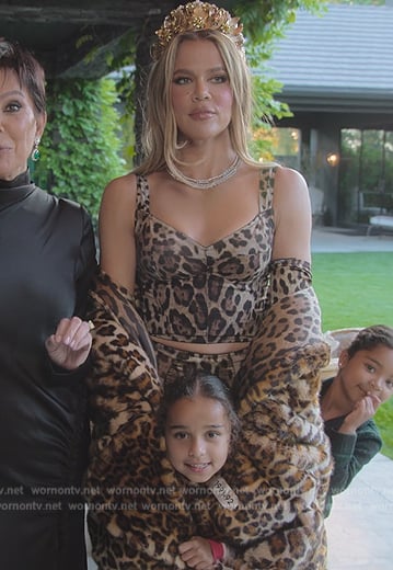 Khloe's leopard print coat on The Kardashians