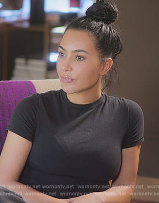 Kim's black tee on The Kardashians