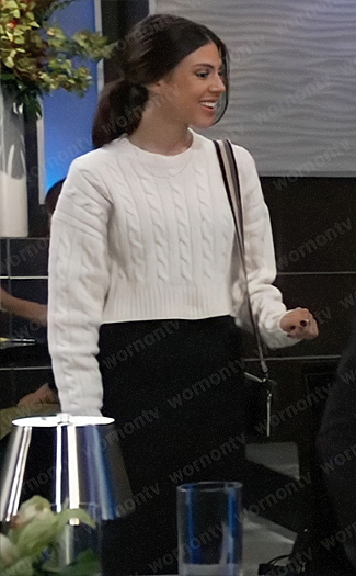 Kristina's cropped cable knit sweater on General Hospital