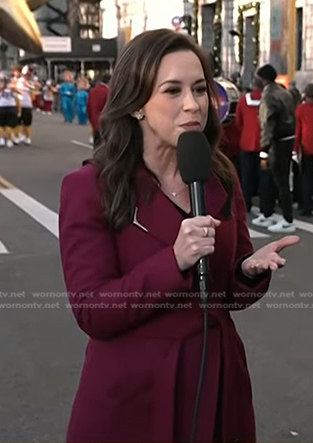 Lacey Chabert's pink wrap coat on Today