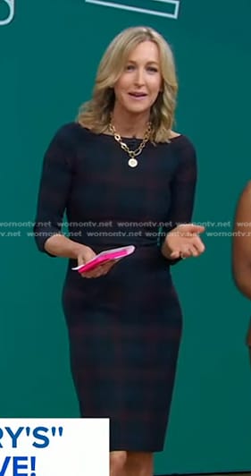 Lara's black plaid dress on Good Morning America