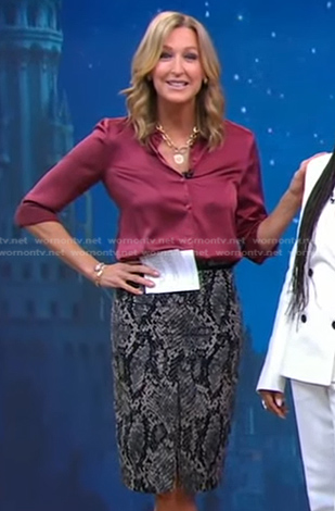 Lara's grey snakeskin print skit on Good Morning America