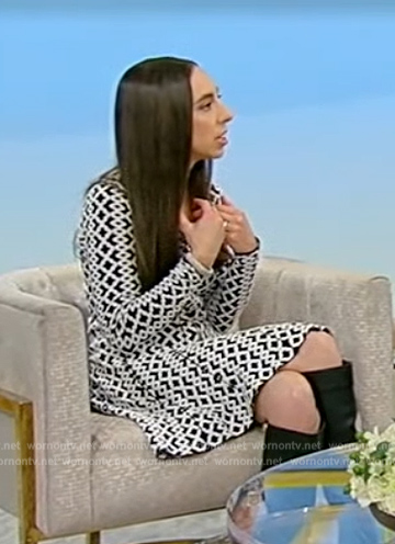 Lindsay Karp's geometric print zip dress on Tamron Hall Show