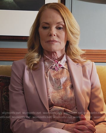 Lisa's floral blouse and pink suit on All Rise