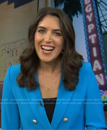 Liz Kreutz's blue double breasted blazer on Today