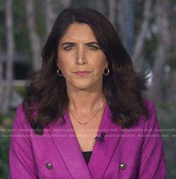 Liz Kreutz's purple suede blazer on NBC News Daily